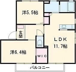 メゾン・シャルムM 2LDKの間取図画像