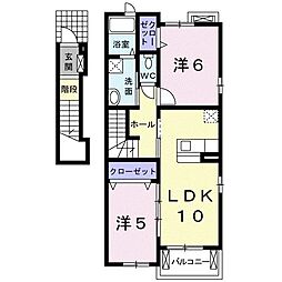 ディモーラB 2LDKの間取図画像