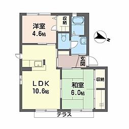 シャーメゾンさくら坂F棟 2LDKの間取図画像