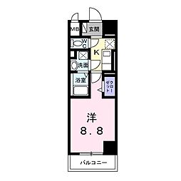 グランMコート新大阪 1Kの間取図画像