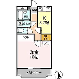 リバティビレッジ 1Kの間取図画像