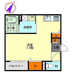 Lisin 1Kの間取図画像