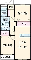 ヴァリオブランカ 2LDKの間取図画像