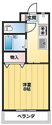 サンエムガーデン 1Kの間取図画像