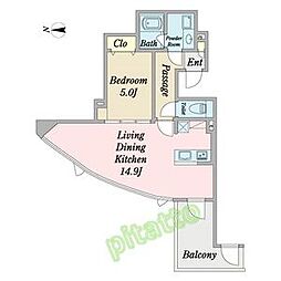 WESTIN上前津 1LDKの間取図画像
