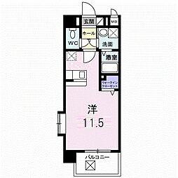 エルモソピソ ワンルームの間取図画像