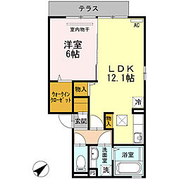 ラ・サクラ・サクラ2 1LDKの間取図画像