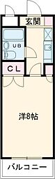 Kヒルズ 1Kの間取図画像