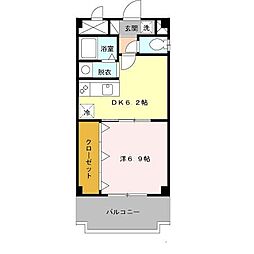 プランドール 1DKの間取図画像