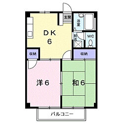 ハイム榎戸 2DKの間取図画像