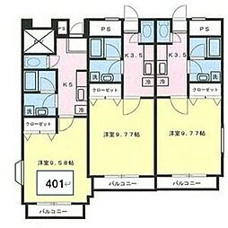 COMFORT  PLACE 4階1Kの間取り