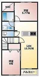 メゾンマーズ 2LDKの間取図画像