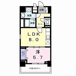 亀岡市亀岡駅北1丁目マンション 1LDKの間取図画像