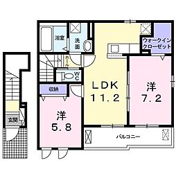 スカイノート・ウエスト 2LDKの間取図画像