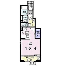 セトルヒバリ2 ワンルームの間取図画像