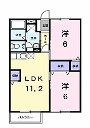 セレソA 2LDKの間取図画像
