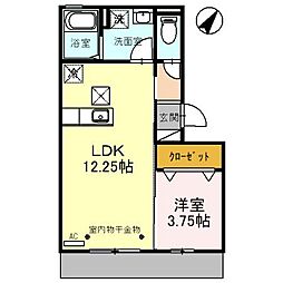 サンポート若草 1LDKの間取図画像