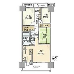 亀戸レジデンスブリーズフォート 3LDKの間取図画像