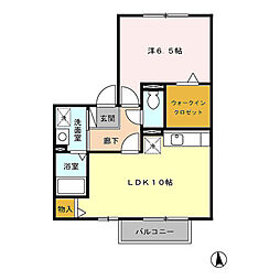 アクティブC 1LDKの間取図画像