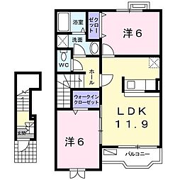 ビレッジケイツ2 2LDKの間取図画像