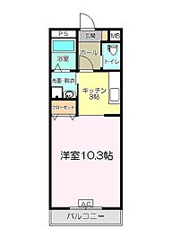 エクセレントプレイス 1Kの間取図画像