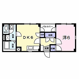 グリーンスクエアH3 1DKの間取図画像