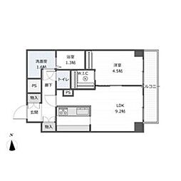 ベクス福島 1LDKの間取図画像