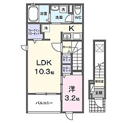 バルーンフラワー 1LDKの間取図画像