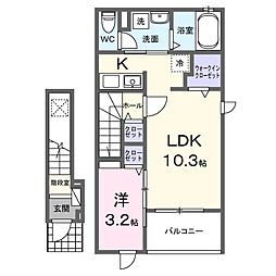 バルーンフラワー 1LDKの間取図画像