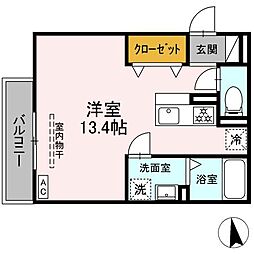 JR東海道本線 浜松駅 バス16分 遠鉄バス　和地山バス停下車 徒歩5分の賃貸アパート 3階ワンルームの間取り