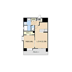 クイーンリッチ新屋敷 1LDKの間取図画像