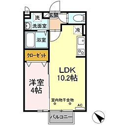 セジュール大川A 1LDKの間取図画像