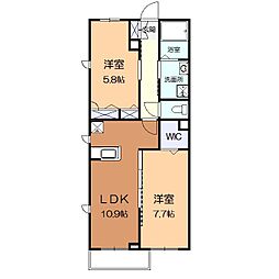 コージーコートB 2LDKの間取図画像