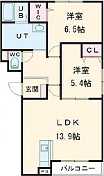 プロスペラーレ 2LDKの間取図画像