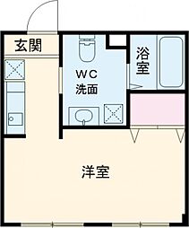セレーノはびきの ワンルームの間取図画像