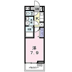 ベル・ウッド五香 1Kの間取図画像