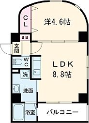 エクセレント天理 1LDKの間取図画像