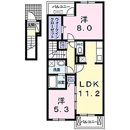 ベネ・ファキス1 2LDKの間取図画像