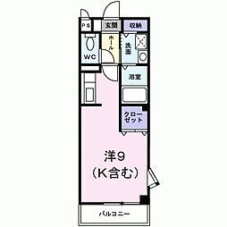 ジュネス3 ワンルームの間取図画像