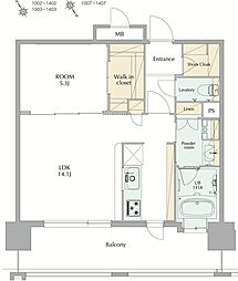 エンクレストGRAN博多駅前 1LDKの間取図画像