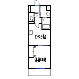 ノースエスペランサ 1DKの間取図画像