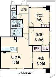 フェニックス堺東 3LDKの間取図画像