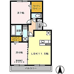 セイラコンフォール 2LDKの間取図画像