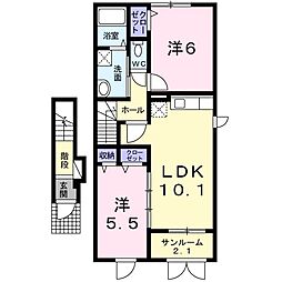 デスティノ 2LDKの間取図画像