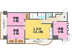 第17共立ビル 3LDKの間取図画像
