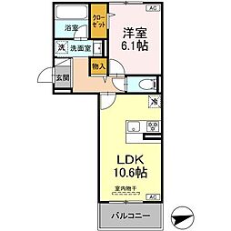 D-ROOM上之園 1LDKの間取図画像