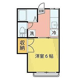 エルメゾン荒町 1Kの間取図画像