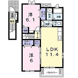 ソレアードノイ 2LDKの間取図画像