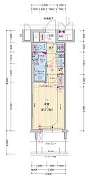 プレサンスジェネ栄 1Kの間取図画像