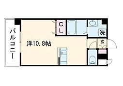 S-FORT熊本県立大前 ワンルームの間取図画像